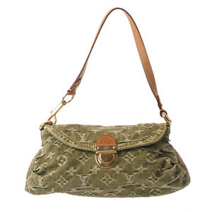 Louis Vuitton Monogram Denim Pleaty Khaki Green Handbag